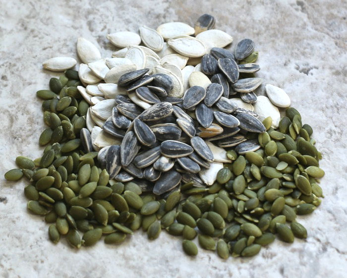 Pumpkin and sunflower seeds are a heart healthy snacking option