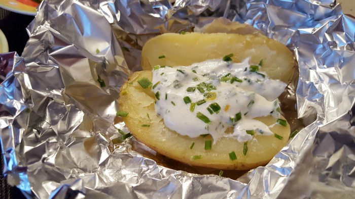 Potatoes cooked in foil