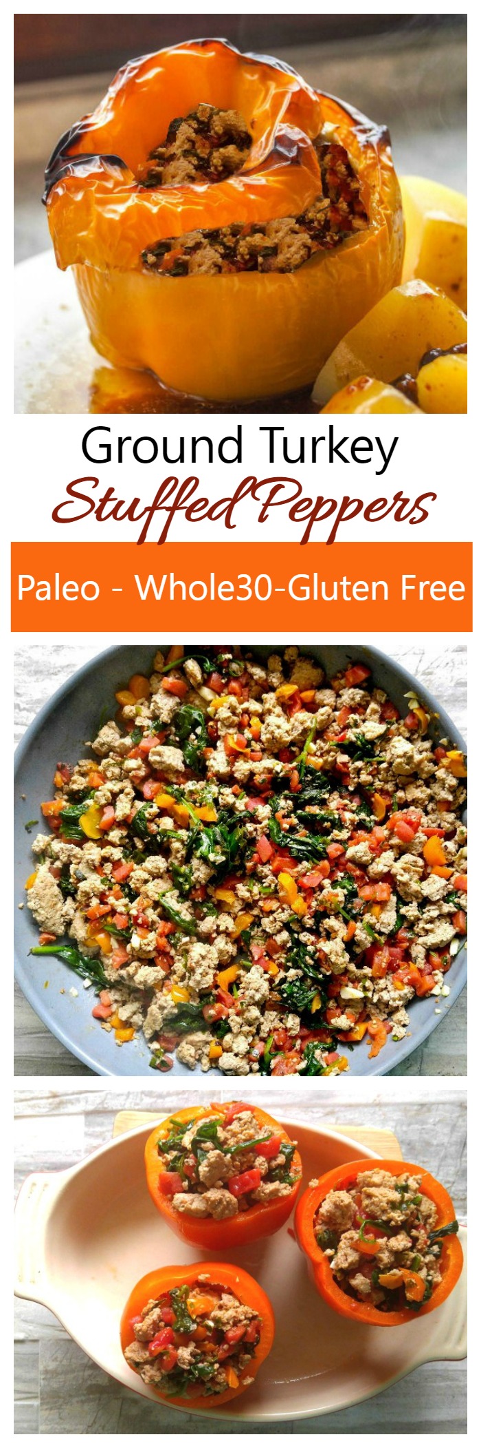 Turkey Stuffed Peppers - Paleo - Whole30 - Gluten Free