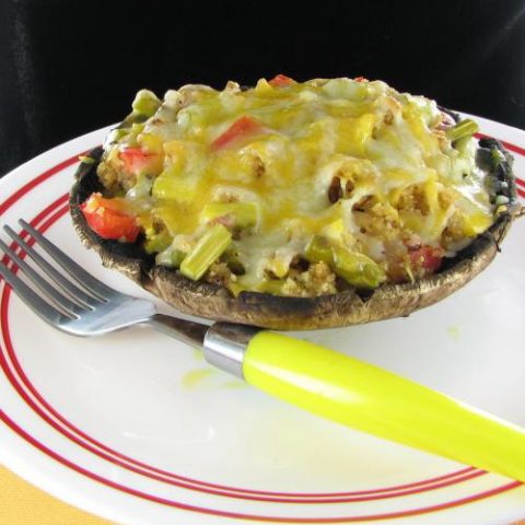Asparagus Pepper Stuffed Portobello Mushrooms