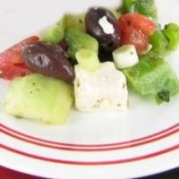 Greek Salad with Goat Cheese and Kalamata Olives