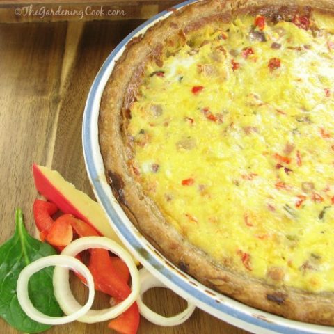 Spinach Gouda and Onion Quiche
