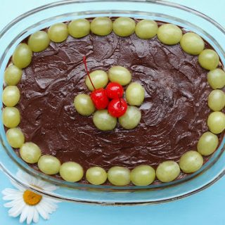 Chocolate Coconut Recipe with Grape Topping.