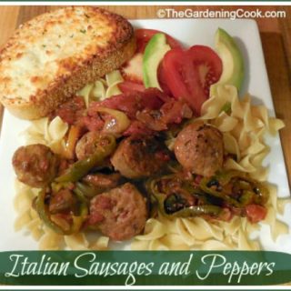 Italian Sausages and Noodles - Home Made Marinara Sauce