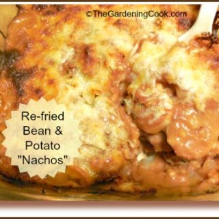 Potato Nachos with refried beans