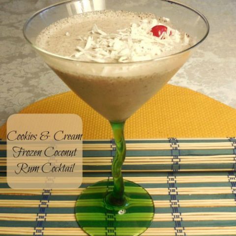 Cookies and Cream Frozen Coconut Rum Cocktail