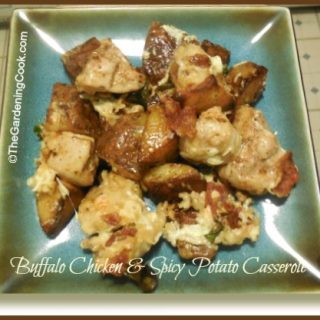 Buffalo Chicken Casserole with Spicy Baked Potatoes