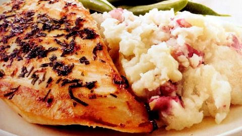 Orange Rosemary Chicken With Garlic Smashed Potatoes