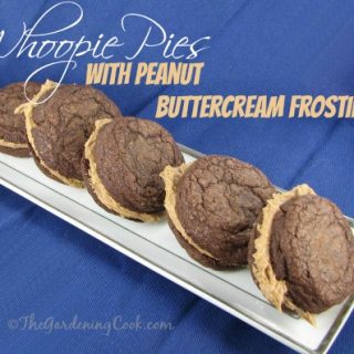 Chocolate Brownie Whoopie Pies with Peanut Buttercream Filling