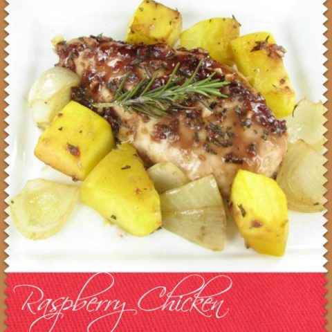 Raspberry Chicken with Rosemary Roasted Squash