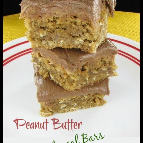 Peanut butter Oatmeal Bars with Chocolate Frosting