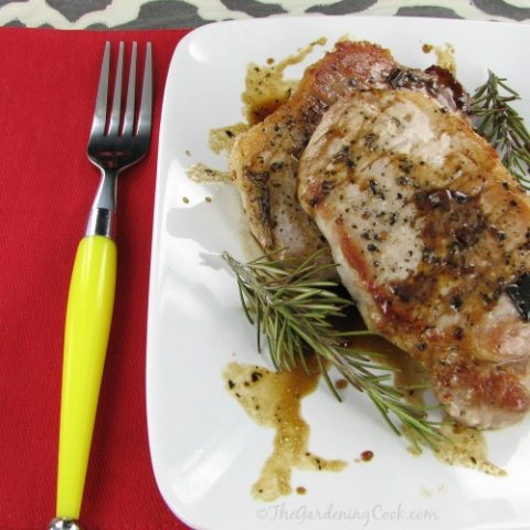 Pork Chops with a Balsamic Rosemary Reduction