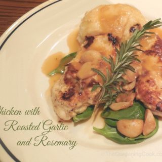 Chicken Breasts with Roasted Garlic Cloves, Mushrooms and Rosemary
