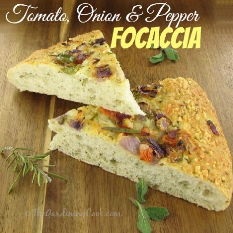 Tomato Onion & Pepper Focaccia Bread