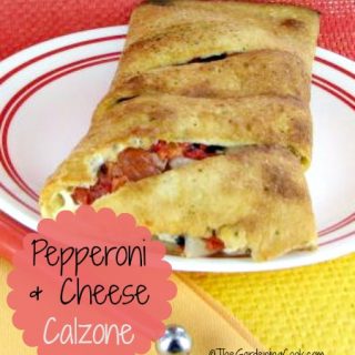 Pepperoni and cheese calzone with vegetables