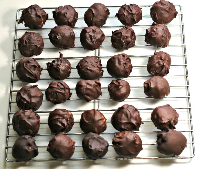 bonbons dipped in chocolate
