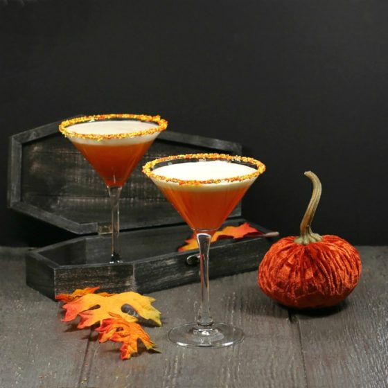 Candy Corn Martini Recipe Halloween Cocktail with Three Layers