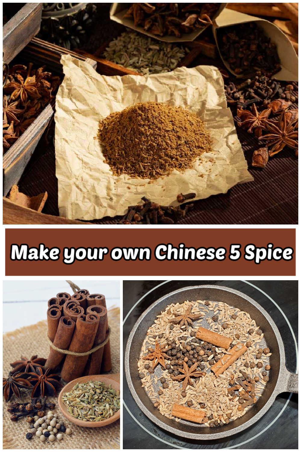 Pictures showing how to make your own Chinese 5 spice recipe.