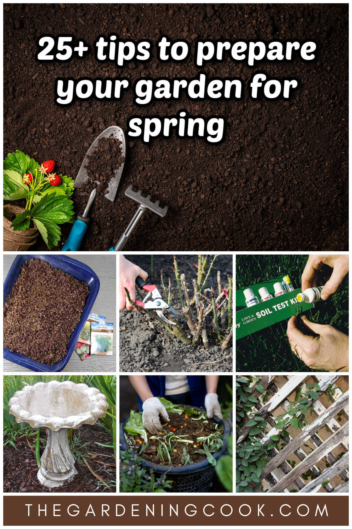 25 tips to prepare your garden for spring, including soil testing, seed starting, rose pruning and more.